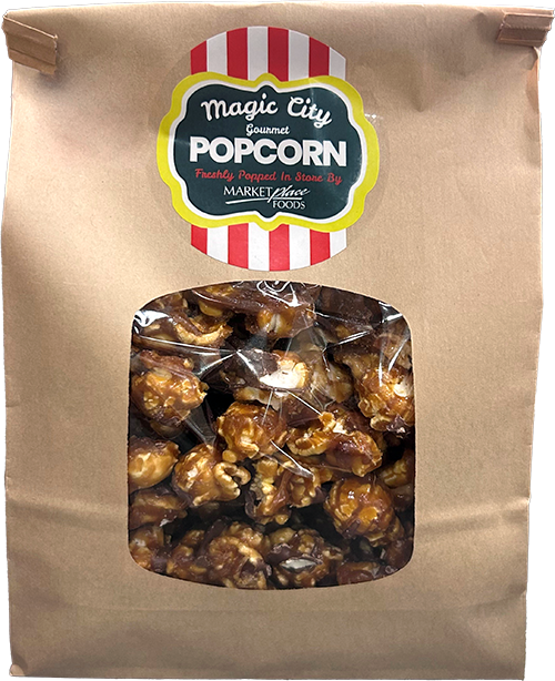 Chocolate Drizzle Caramel Popcorn Bag